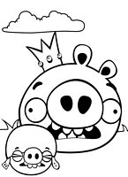 kolorowanka Angry Birds i Bad Piggies z gry dla dzieci, obrazek do wydrukowania i  do pokolorowania numer  5